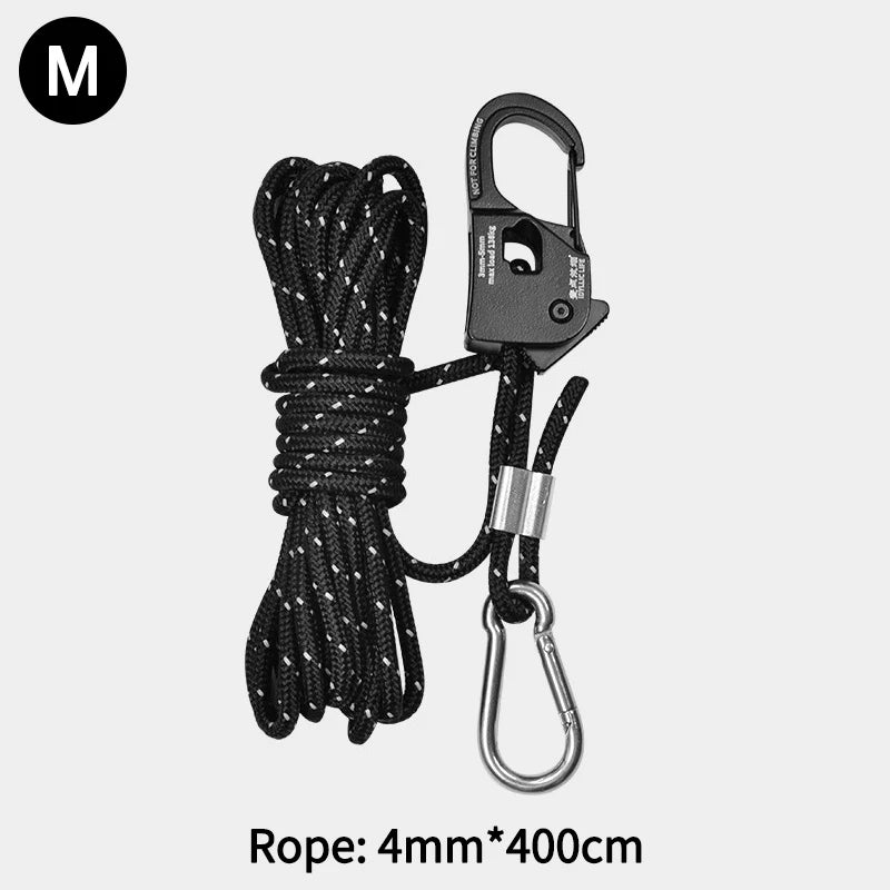 Aluminum Alloy Adjuster Tent Rope Tensioner Strong Load-Bearing Tent Rope Tensioner Cord Anti-Slip Tarp Tightener Camping Tools