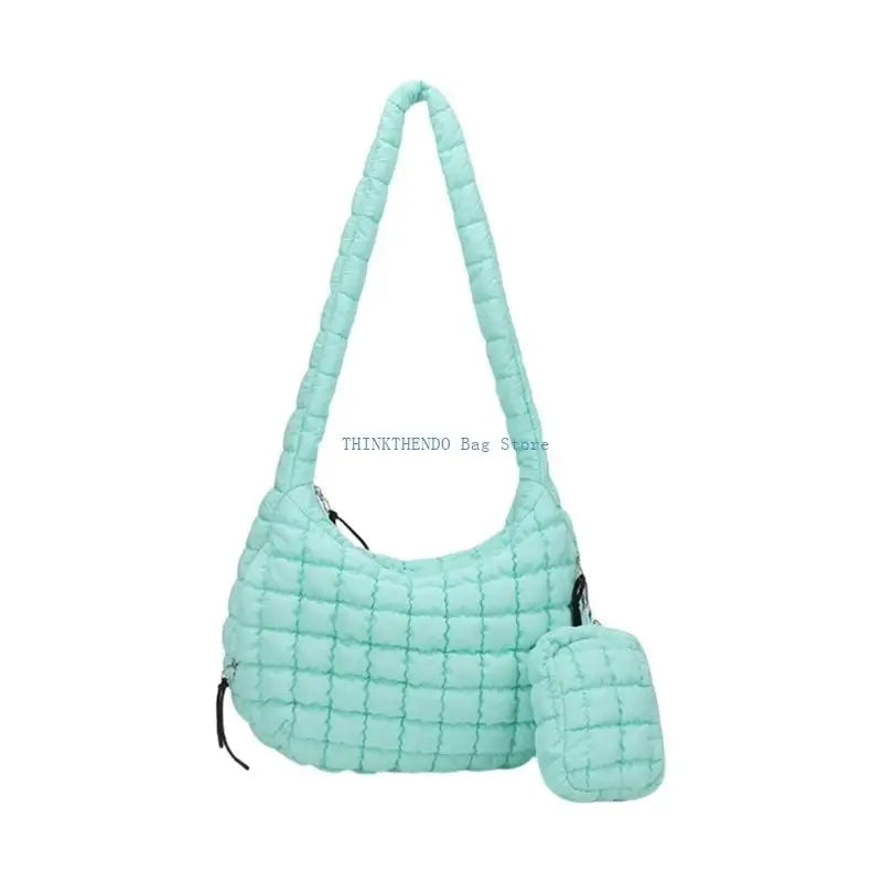 340D Quilted Puffer Bag Set for Women Lightweight Spacious Crossbody Satchel Purse