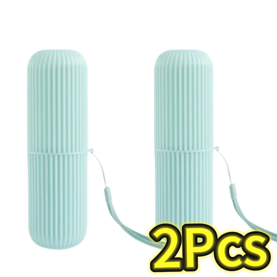 Travel Toothbrush Box Vertical Stripe Portable Mouthwash Cup Brushing Cup Washing Cup Toothware Box Toothpaste Storage Boxes