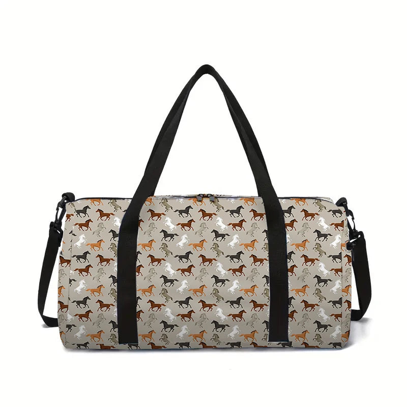 Cartoon Animal Horse Large Capacity Luggage Bag for Boy and Girls Best Gifts 2D Cartoon Travel Duffels Hand Bag for Children