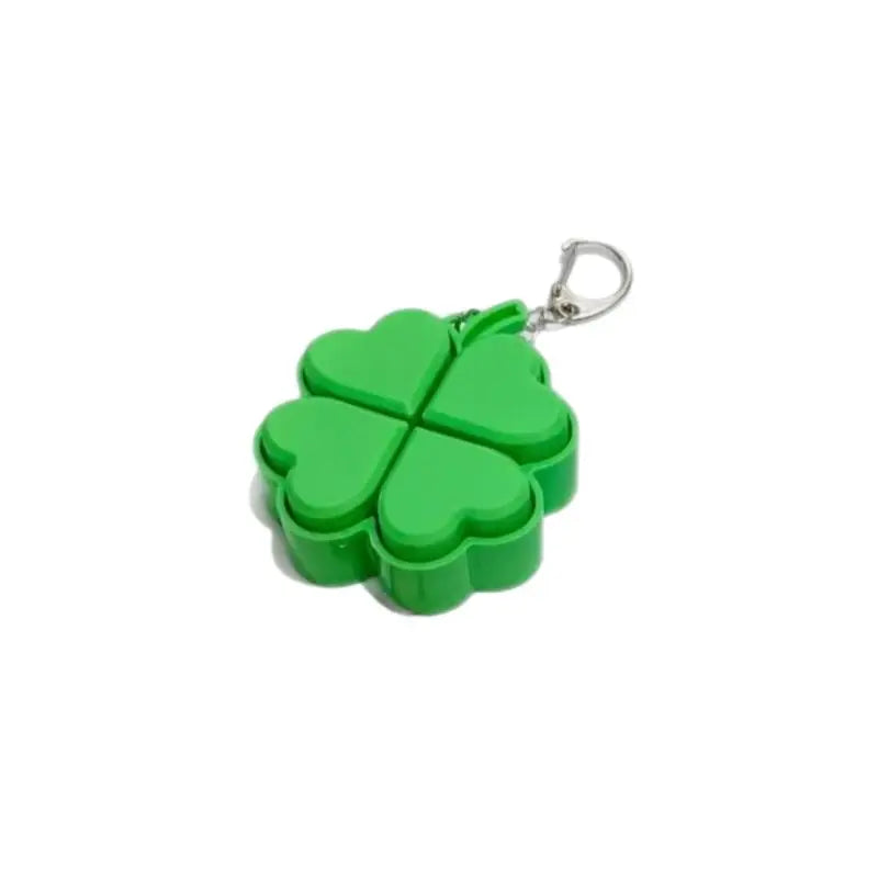 Lucky Four-Leaf Clover LED Light Up Keychain Clickable Buttons Stress Relief Toy Backpack Pendant Party Gift For Kids Adults