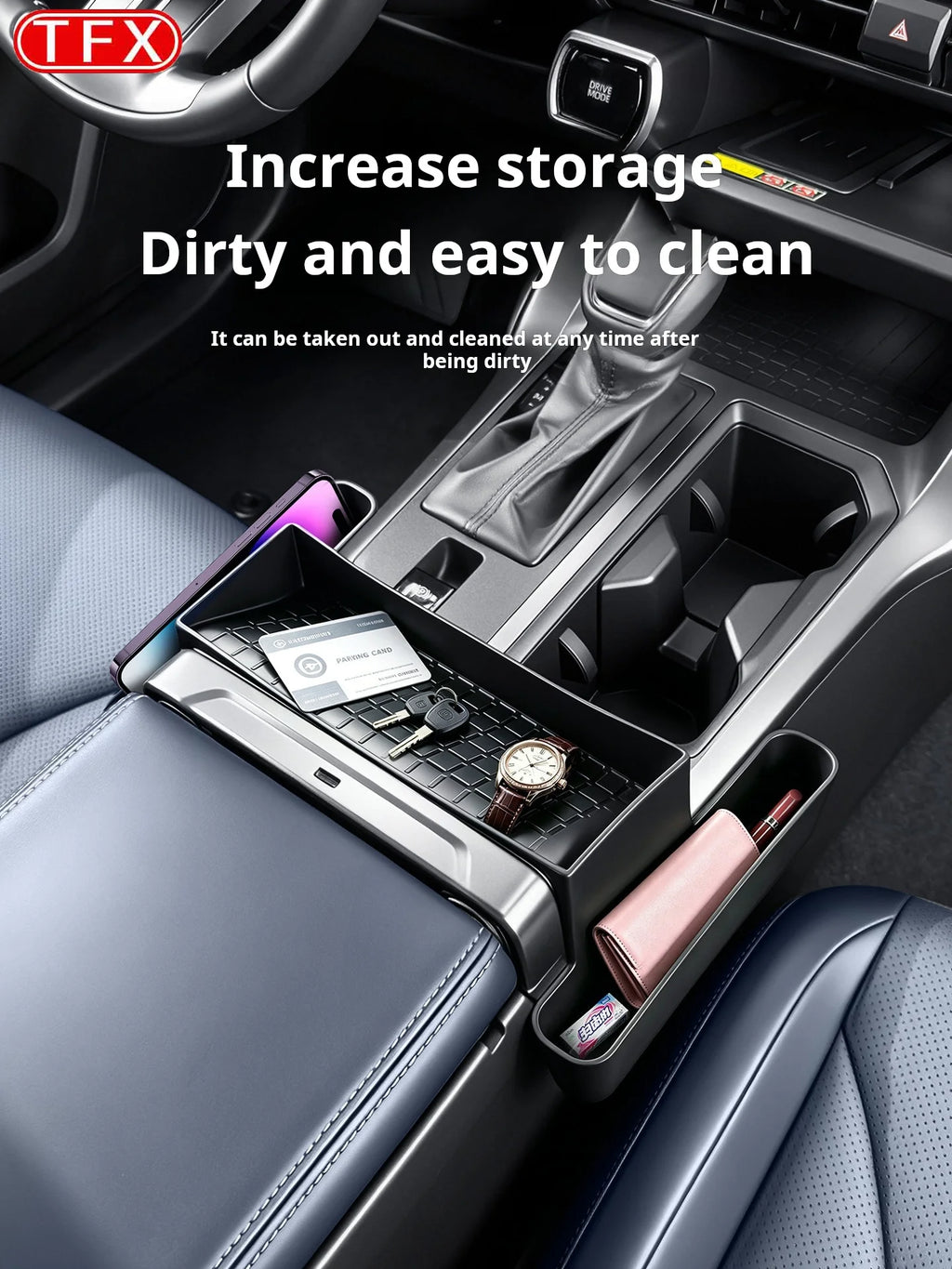 For Toyota RAV4 2026 6th XA60 Car Styling Center Console Storage Box Organizer Tray Panel Anti-Slip Durable Liner Accessories