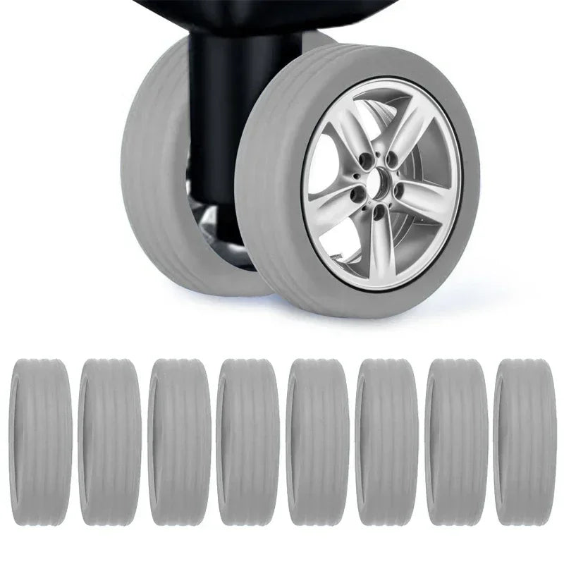 8 Pcs Silicone Wheels Protector Suitable for Two-wheeled Luggage Reduce Noise Silent Caster Sleeve Suitcase Accessories