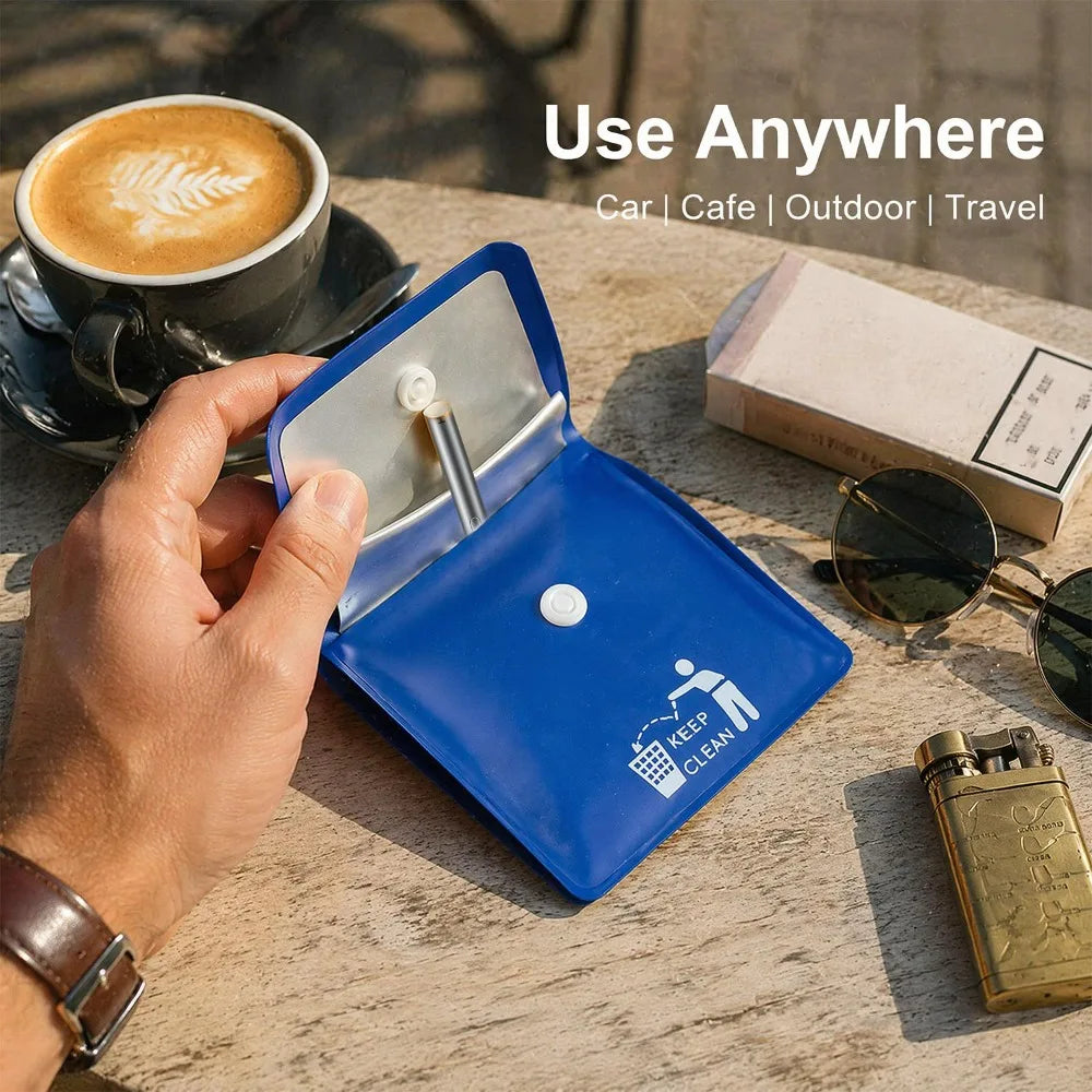 1-4pcs Portable Ash Pouch Leakproof Smell Proof Butt Organizer Universal Car PVC Aluminum Film Heat Safe Outdoor Storage Pocket