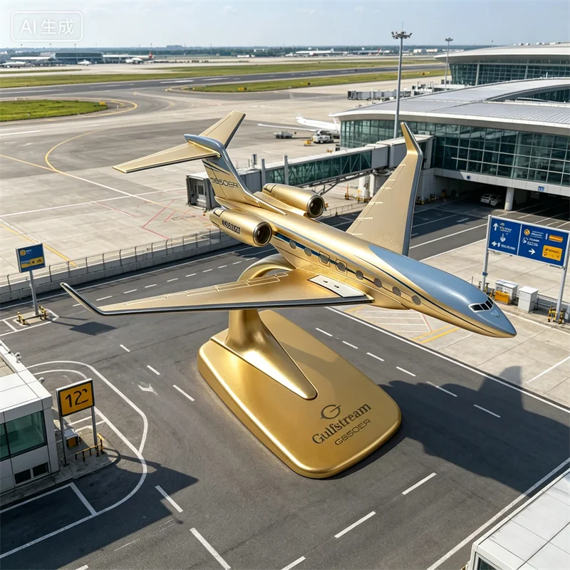 1:200 Scale 16cm G650er Golden Business Aircraft Diecast Alloy Finished Airplane Prototype With Base Collection Display Toys