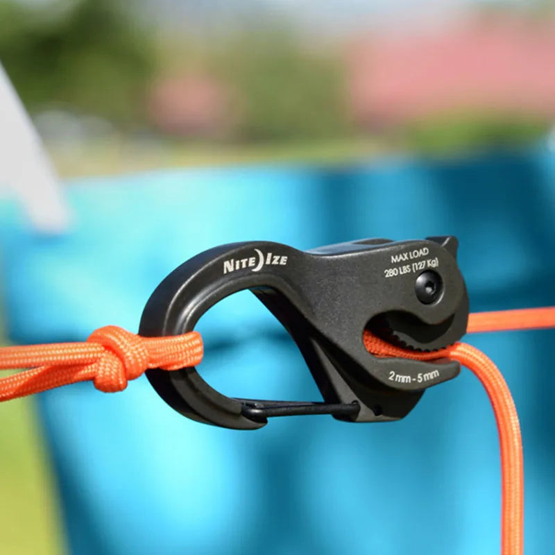 Knot-Free Rope Tightener Cast Aluminum Hanging Drawstring Buckle Hook Self-Locking Binding Fixed Mechanism Camping Outdoor Tools