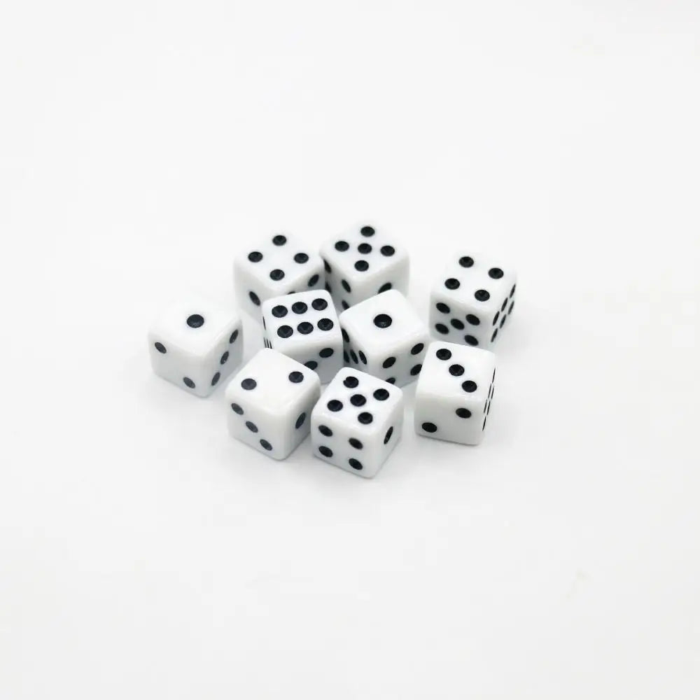 5Pcs/10Pcs 14mm/10mm 6 Sided Drinking Dice White Dices Round Corner Point Dice Set Acrylic Game Accessory Digital Dices