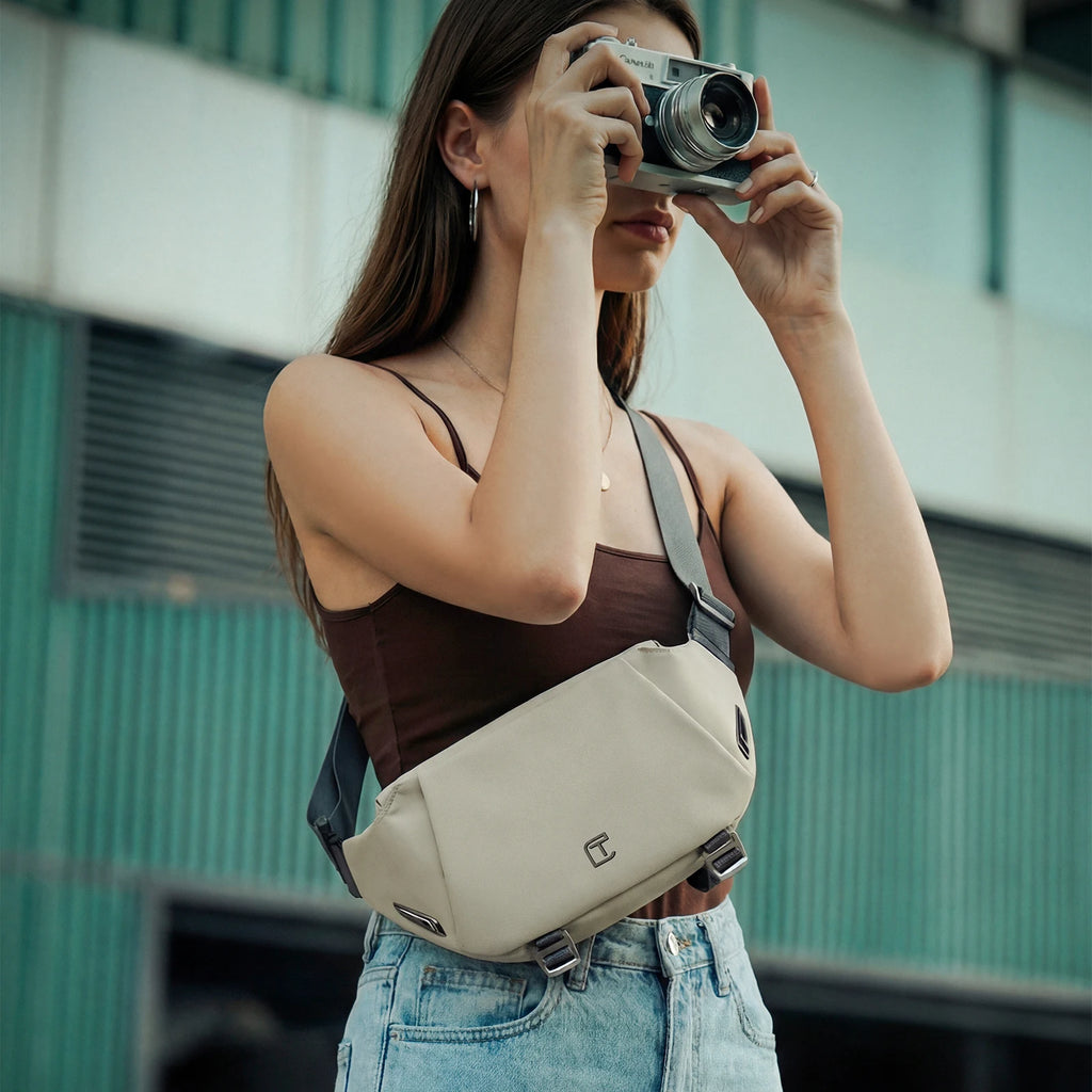 TANGCOOL Adjustable Strap Crossbody Sling Bag Multi Layer Pocket Waterproof Outdoor Daily Shoulder Messenger Bag