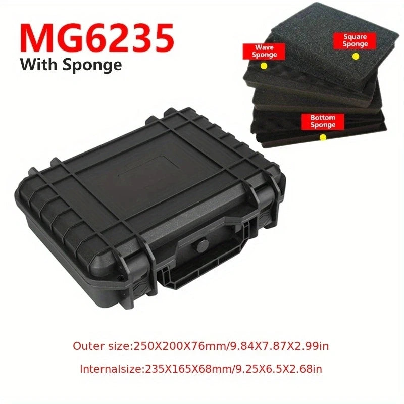 Waterproof Hard Case Box Safety Storage Box Portable Tool Organizer Tool Box Equipment Case with Sponge Suitcase Tool Kit Case