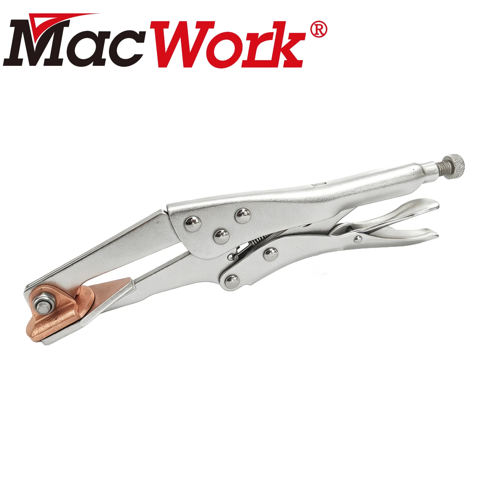 10-Inch Plugweld Welding Pliers with Copper Alloy Backing & -Jaw Locking Clamp - Heavy-Duty Mig for Automotive Body Repair