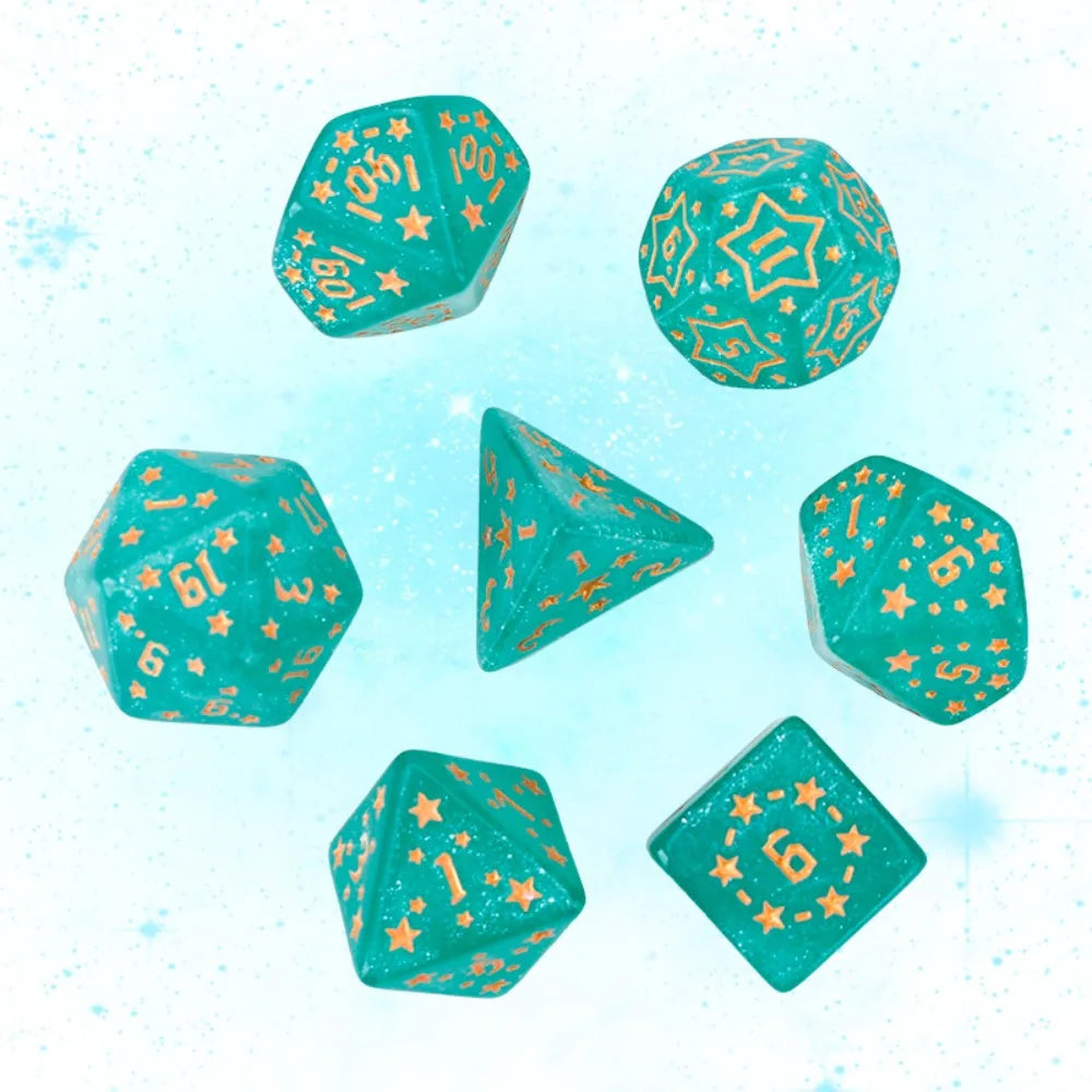 7PCS New Acrylic Star Dice Set 8 Colors D4 D6 D8 D10 D12 D20 Sharp Corner Dice Polyhedral Table Games Dice Gift