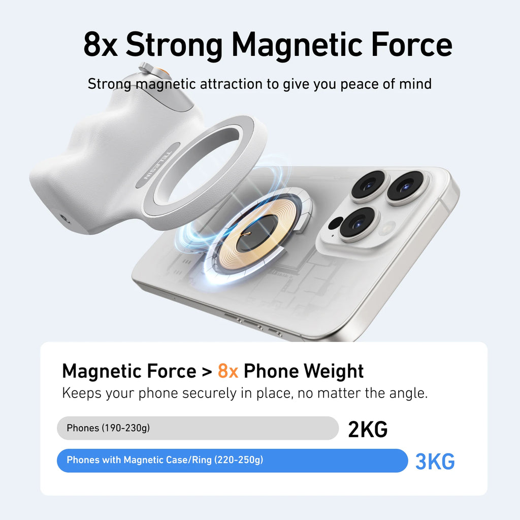 TELESIN Magnetic Phone Camera Shoot Hand Grip Universal Smart Phone Holder Shooting Aid Remote Control Handle for Iphone Andriod