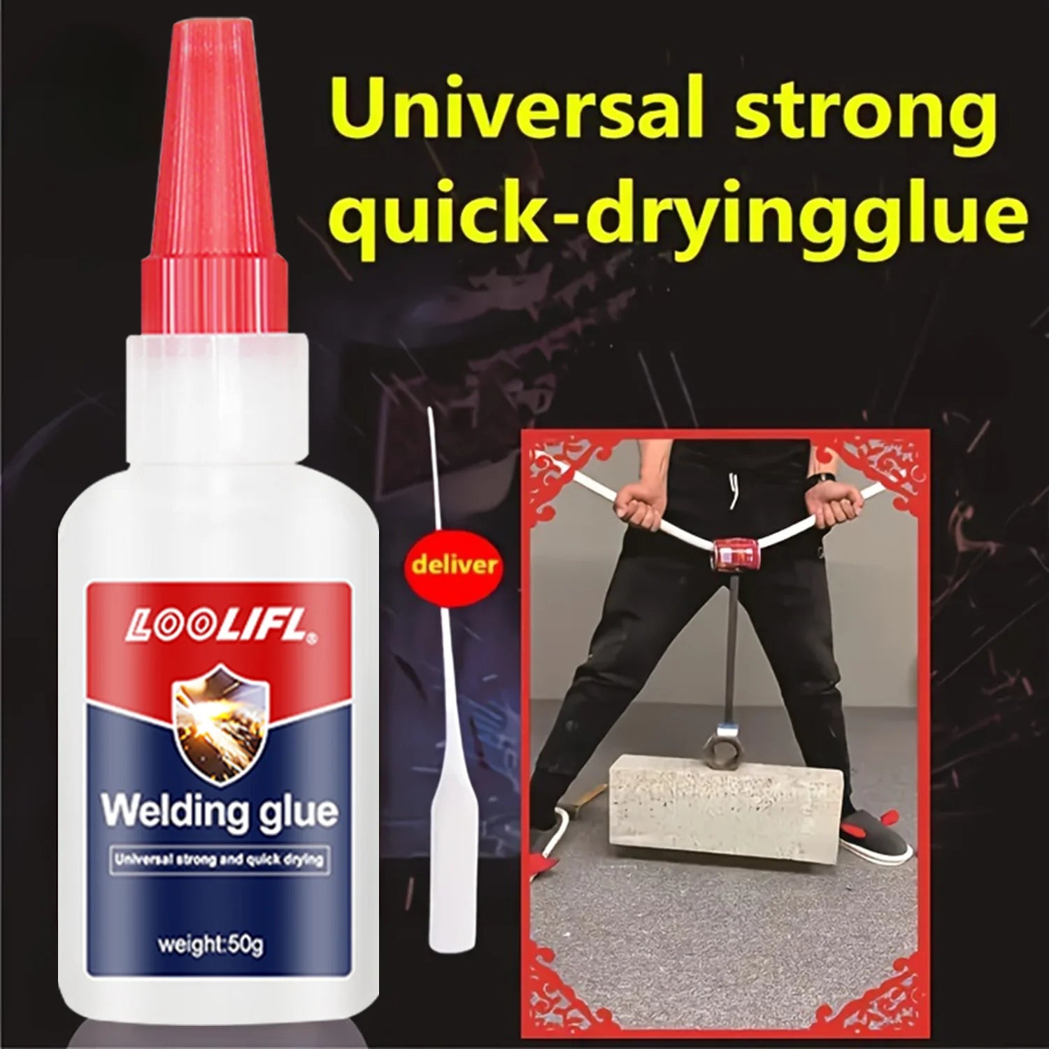LOOLIFL 7PCS 50ml Super glue High Strength Quick-drying Cyanoacrylate Adhesive for leather, rubber, wood, Metal Liquid glue 20g