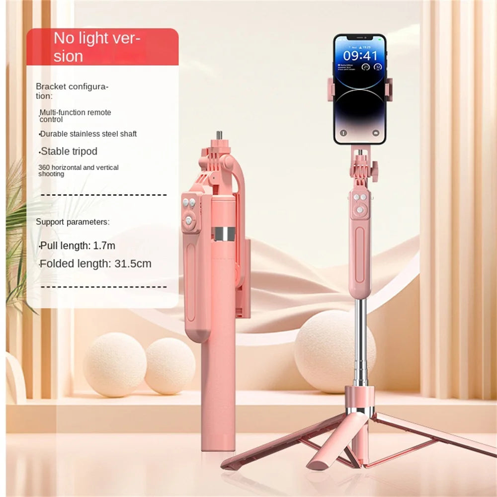 MEUYAG 170cm 360° Rotation Selfie Stick with Wireless Bluetooth Extended Tripod with Remote Shutter for Smartphone Android iOS