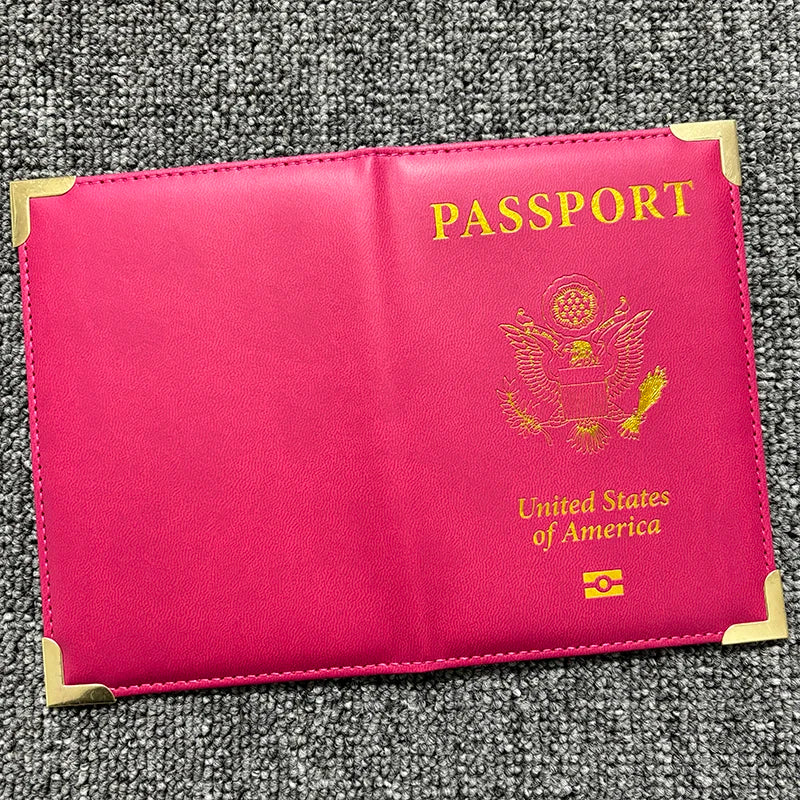 USA Passport Cover Travel Wallet Women Pink Passport Holder Designer Travel Passport Case Pouch Pasaporte
