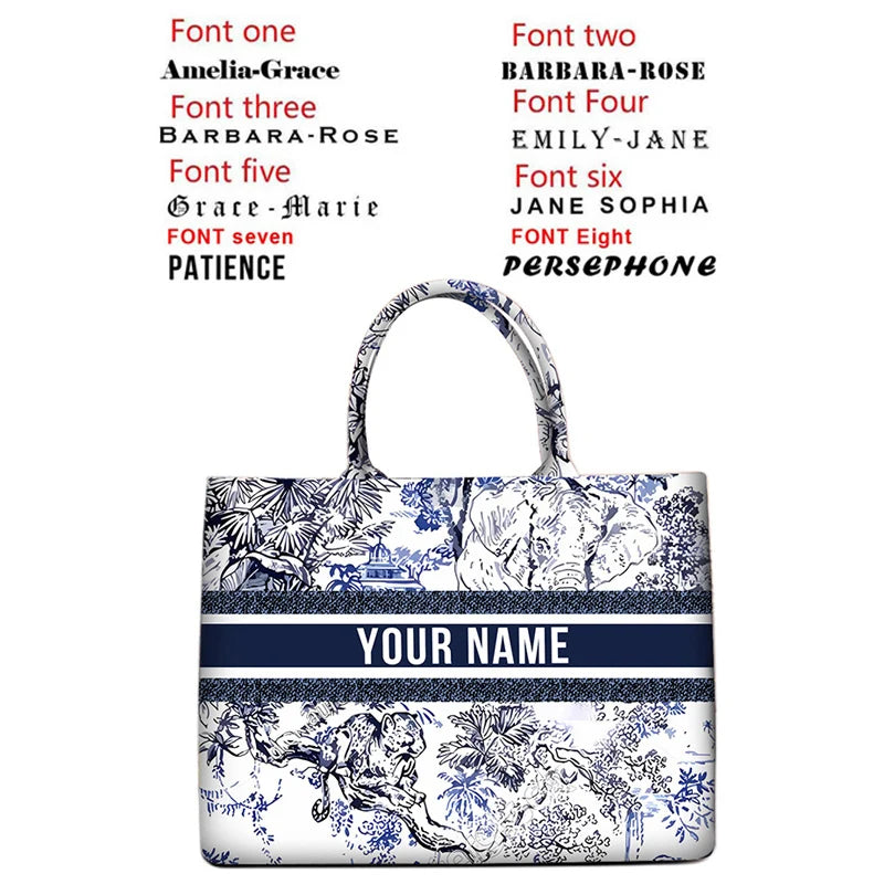 2026 New Personalized Custom Women's Tote Bag, Canvas Printed Handbag, Large Capacity Beach Bag