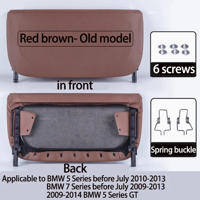 F10 F11 F01 F02 F07  Leather Car Seat Backrest Panel Storage Pocket Cover For BMW 5 7 Series 5GT 2008-2017