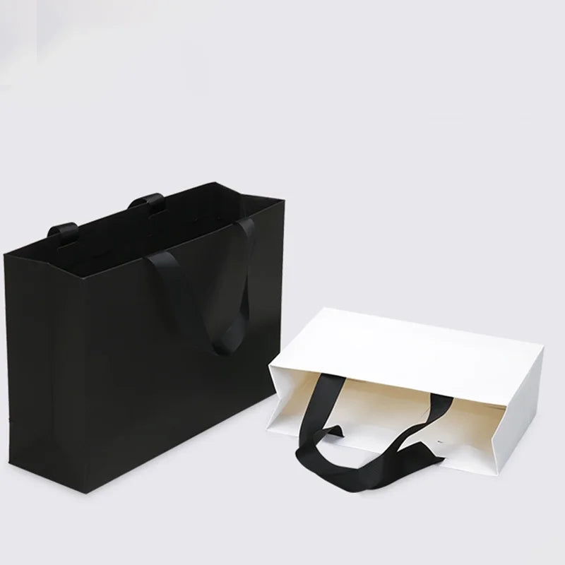 10pcs Tote Bags Custom Garment Bags Store Shopping Bags Clothing Jacket Packaging Paper Bags Custom Printing Store Name Logo
