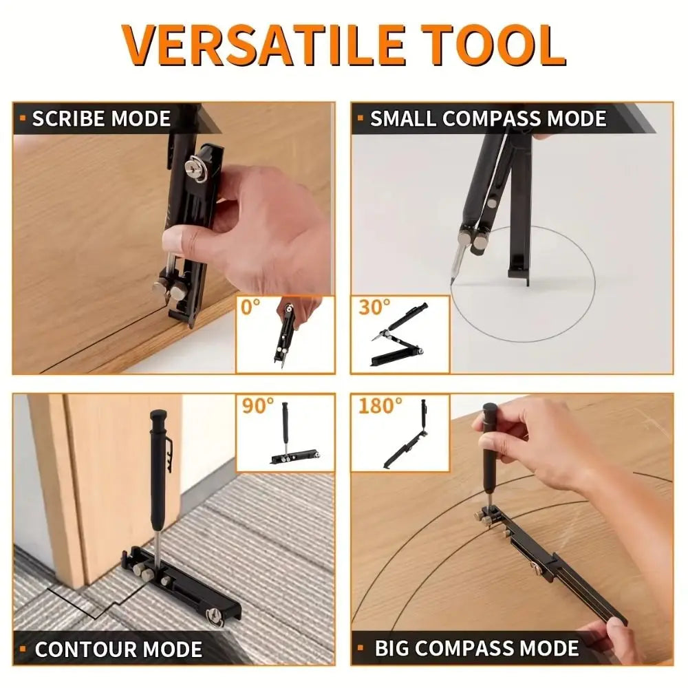 Aluminum Alloy/ ABS Scribing Tool Deep Hole Pencil Adjustable Design Contour Finder Precise Measurement Metal Construction