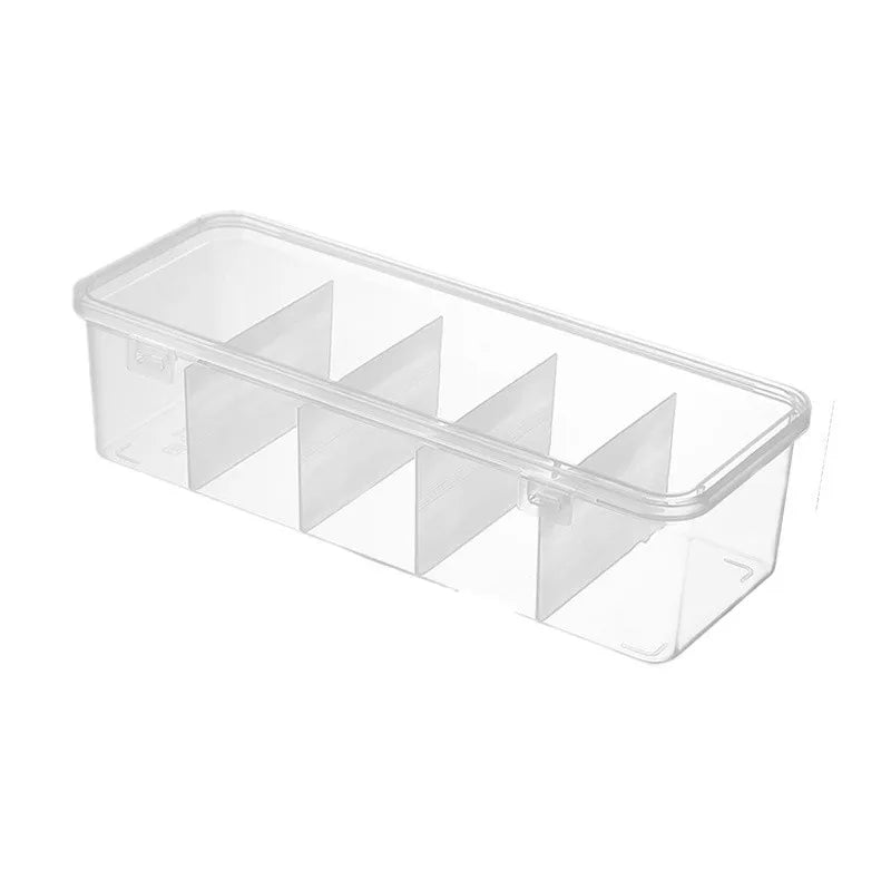Transparent Data Cable Organizer Case Classification Dustproof Card Organizer with Lid Clutter Office Table Collection Box