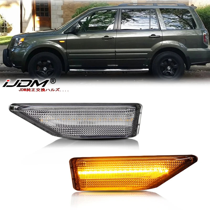 For Honda Element SC Front Bumper Side Marker Indicator Light Amber yellow Turn Signal Lamp/Driving Lights 2009-2010