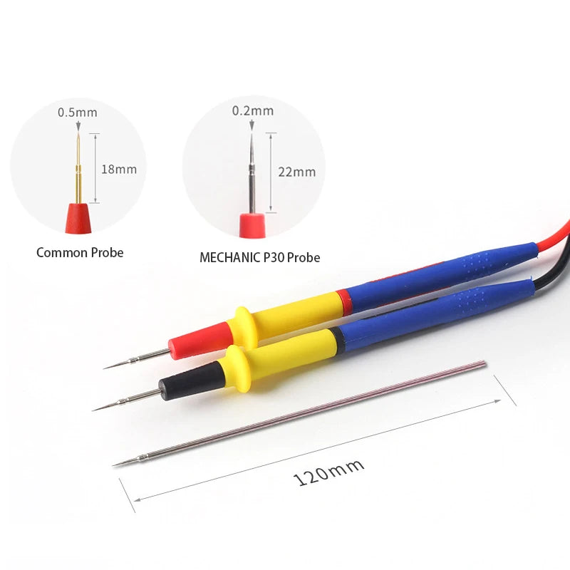 MECHANIC P30 Multimeter Pen 1000V 20A Soft Anti-Scalding Silicone Wire Extra Tip Probe Test Pen for Digital Multimeter