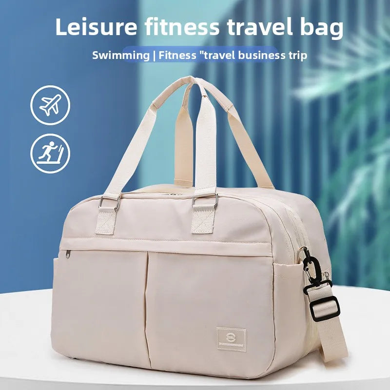 Large Capacity Lightweight Multifunctional Sports Yoga Travel Bag Women's Handheld Fitness Bag Oxford Cloth Breathable Durable