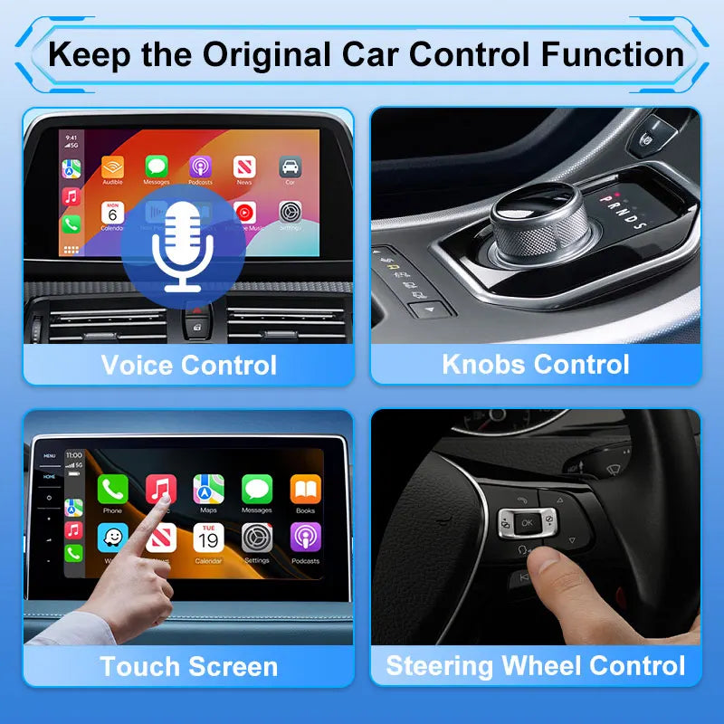 FLIXIVI Dual Interface Wireless CarPlay/Android Auto Wireless USB/TYPE-C Adapter Smart Mini Box Plug Fast Connect Universal