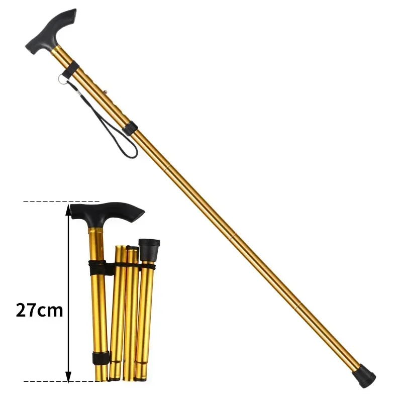 Unisex Hiking Camping Trekking Mountaineering Poles Walking Stick Telescopic Baton Trekking Poles Folding Cane for The Elderly