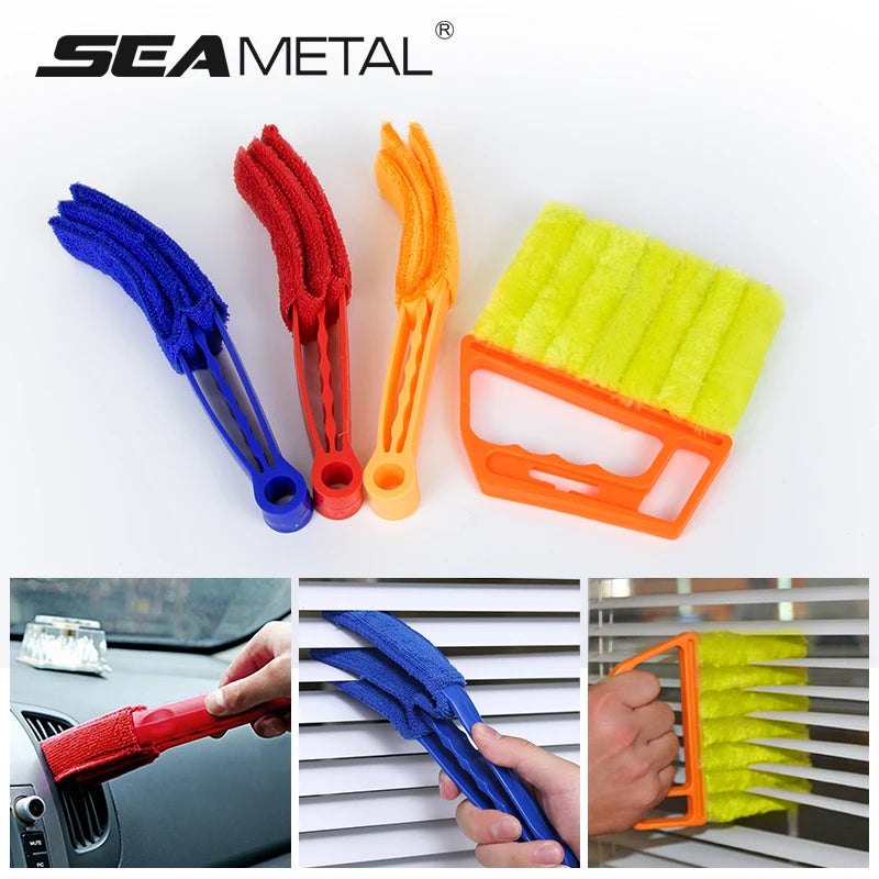 SEAMETAL Microfiber Car Window Cleaning Brush Washable Car Air Vent Duster Blinds Dust Removal Brush for Car Home Cleaner Tools