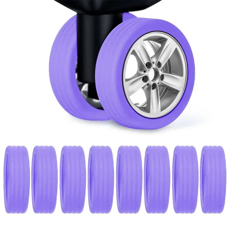 8 Pcs Silicone Wheels Protector Suitable for Two-wheeled Luggage Reduce Noise Silent Caster Sleeve Suitcase Accessories
