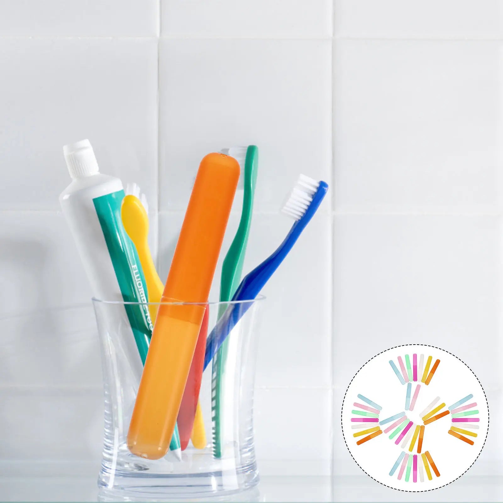 40Pcs Toothbrush Storage Box Portable Compact ABS Travel Toothbrush Case Toothpaste Container Organizer for Trips Outdoor Use