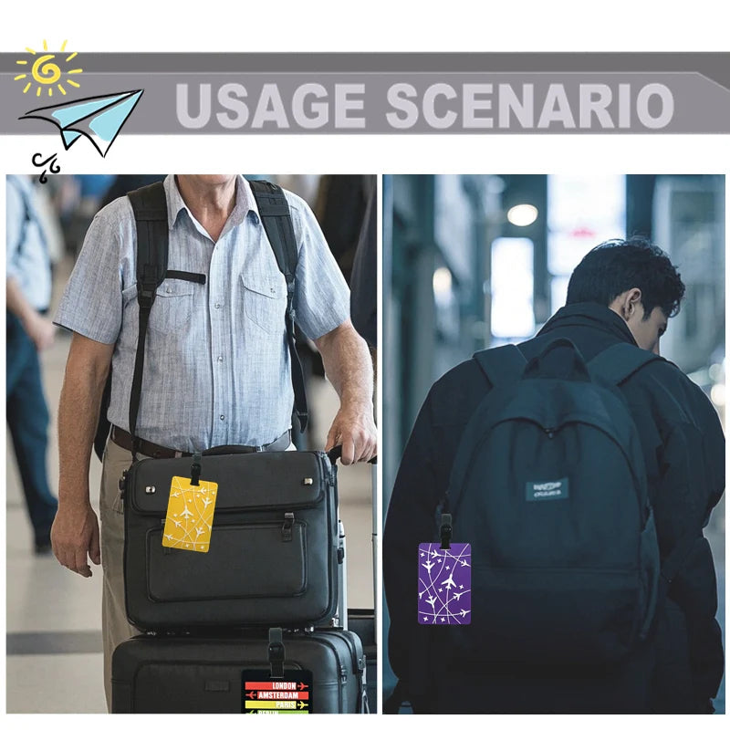 New Letter & Airplane Shaped PVC Luggage Tag – Name ID Baggage Identifier, Compact Travel Accessory