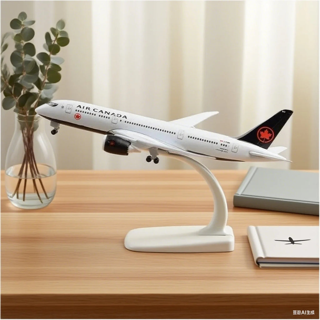 20CM 1:400 for B787 Canada Airlines Plane Diecast Alloy Aircraft Model Reception Area Ornament Suitable for Gift Giving