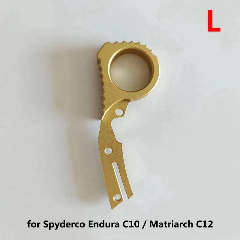 CNC Custom Golden Color Aluminum Knife Signet Finger Ring For Spyderco Endura C10 Delica C11 Matriarch C12 Knives DIY Make Part