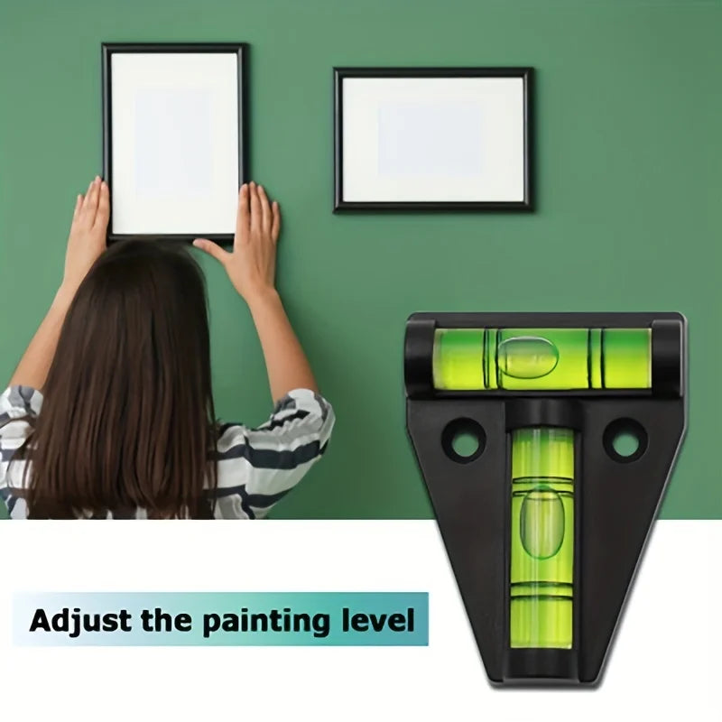 Horizontal Bubble Triangle Level Green Bullseye Circular Spirit Level T-type Scope Precision Spirit Bubble Measuring Kit