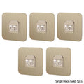 5pcs Wall Adhesive Hooks Transparent Wire Shelf Rack Hook Wall Mount Free Punch Kitchen Bathroom Non Trace Stickers Holder