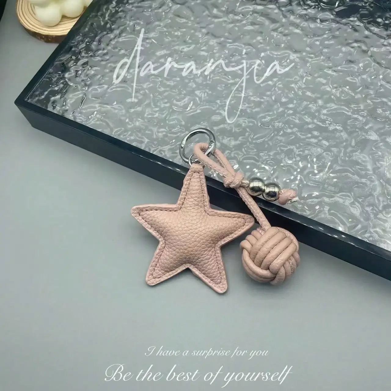Star Woven Ball Keychain Bag Charm DIY Personalized Fashion Handbag Accessories for Women Small Gifts  Crossbody Bags Keychain