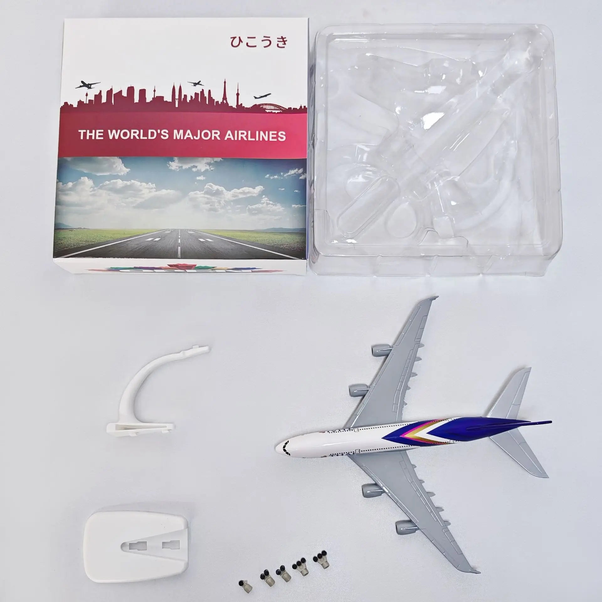 20cm Thai A380 Metal Toy Airplane Model Kit Sky Jumbo a380 Model Plane with Stand for Collections Displays or Plane Gift