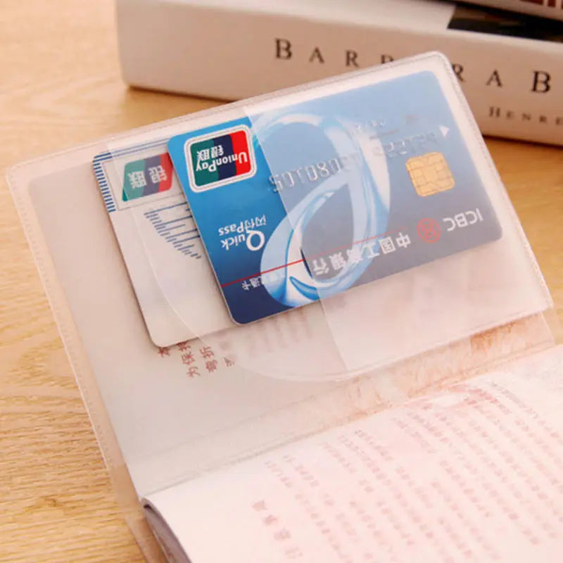 6/18pcs Passport Cover Bag Travel Passport Protective Transparent Frosted Style Available With Card Slot Passport Sleeve Case