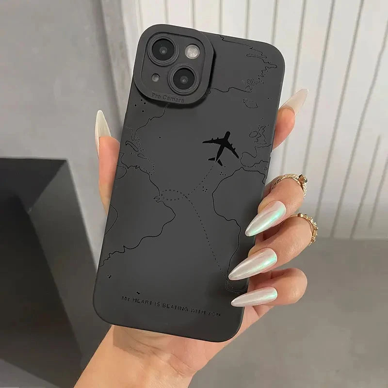Travel-nspired Airplane Route Design Case For Xiaomi Mi 11 Lite 5G 14 13T 13 12T 12X 12 11 Poco F6 F5 X6 X5 X3 M6 Pro Soft Cover