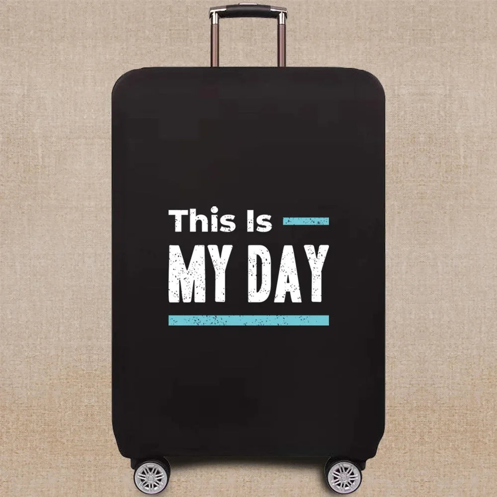 Travel Accessories Luggage Case Suitcase Dust Protective Cover 18-28 Inch Phrase Pattern Series Trolley Case Elastic Cover