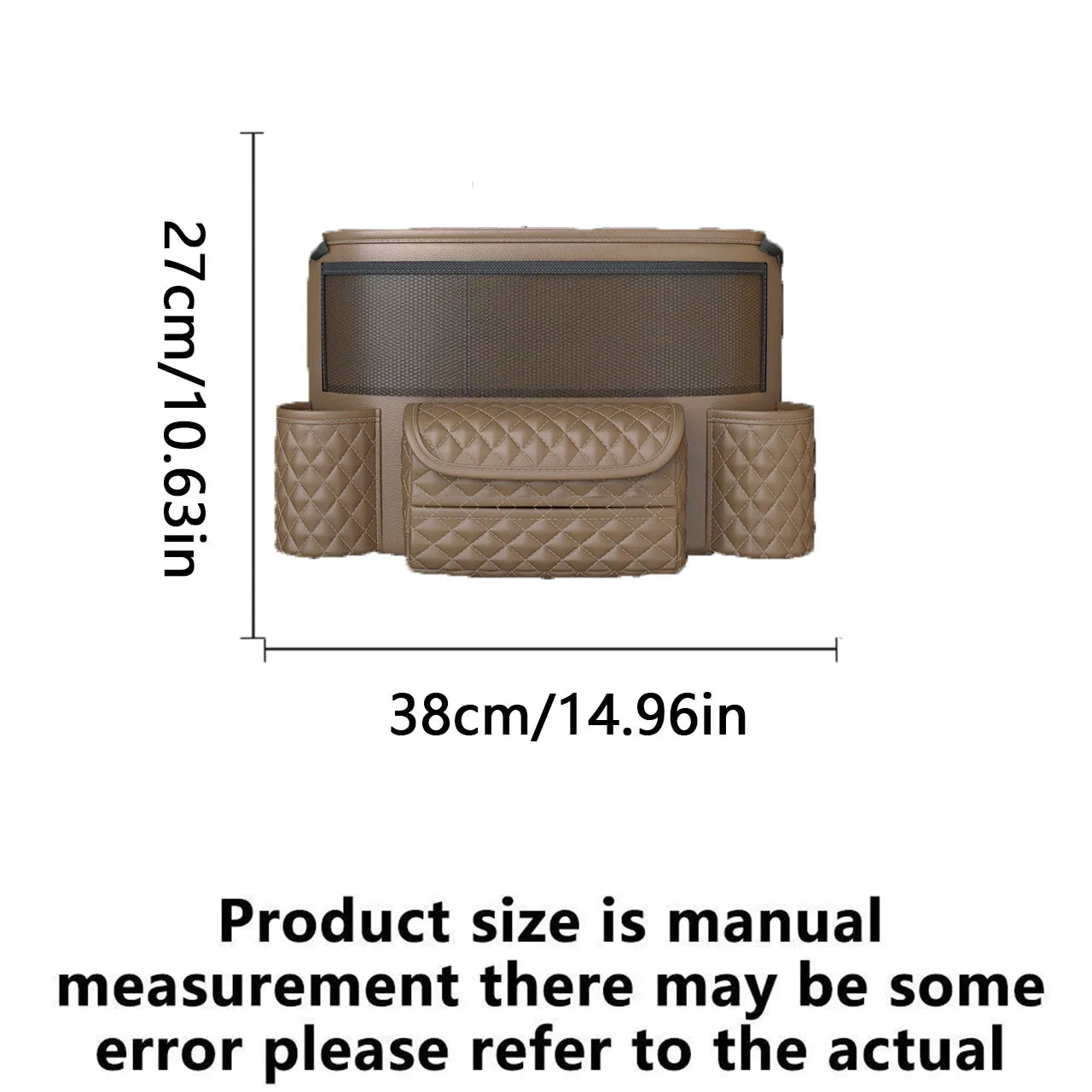 Car Storage Bag Nappa Leather Car Storage Bag between the Center Console and Seat Backrest Bag Multi-Functional Storage Bag