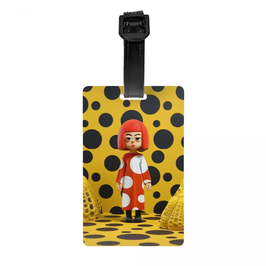 Custom Yayoi Kusama Abstract Painting Luggage Tag Privacy Protection Baggage Tags Travel Bag Labels Suitcase