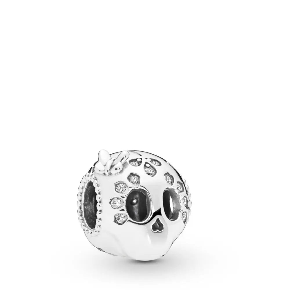 New Fashion 925 Sterling Silver Flower Cherry Round Beads Charms Pendant Fit Original Bracelet DIY Jewelry For Woman Gift