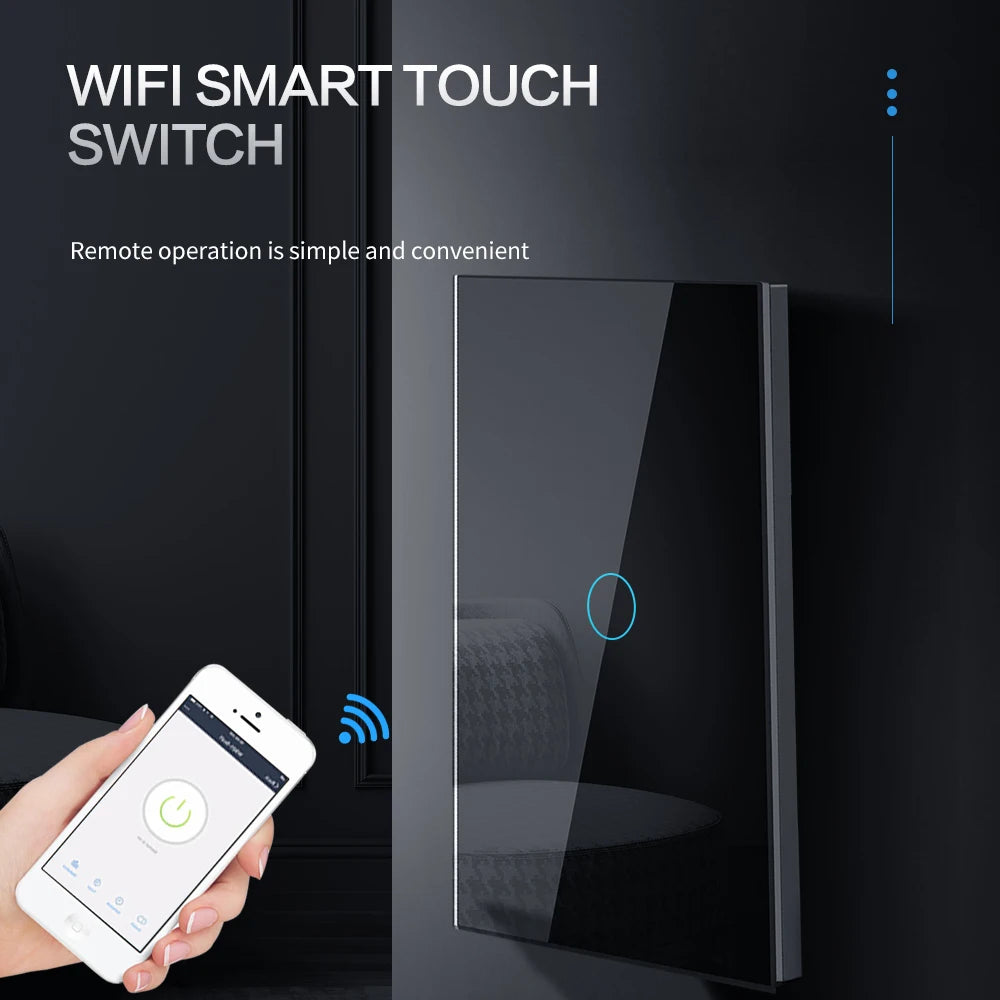 Tuya WiFi Smart Light Switch RF433 No Neutral Wire Required Wall Touch Sensor Switch Voice Control Work with Alexa Google Home 4