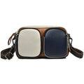 Women's color-blocking, large-capacity single-shoulder bag with top layer cowhide and multi-functional crossbody bag
