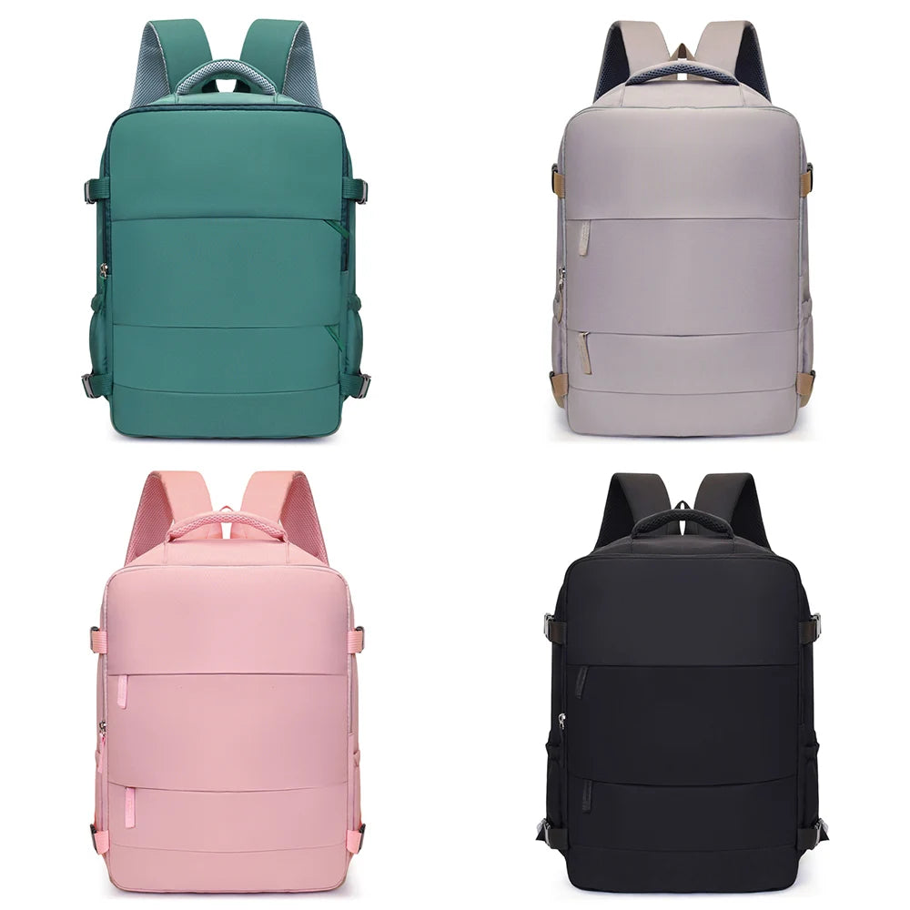 Large Capacity Travel Backpack with Shoe Compartment, 16-Inch Laptop Daypack, Multi-Pocket Casual Bag for Weekend Trips