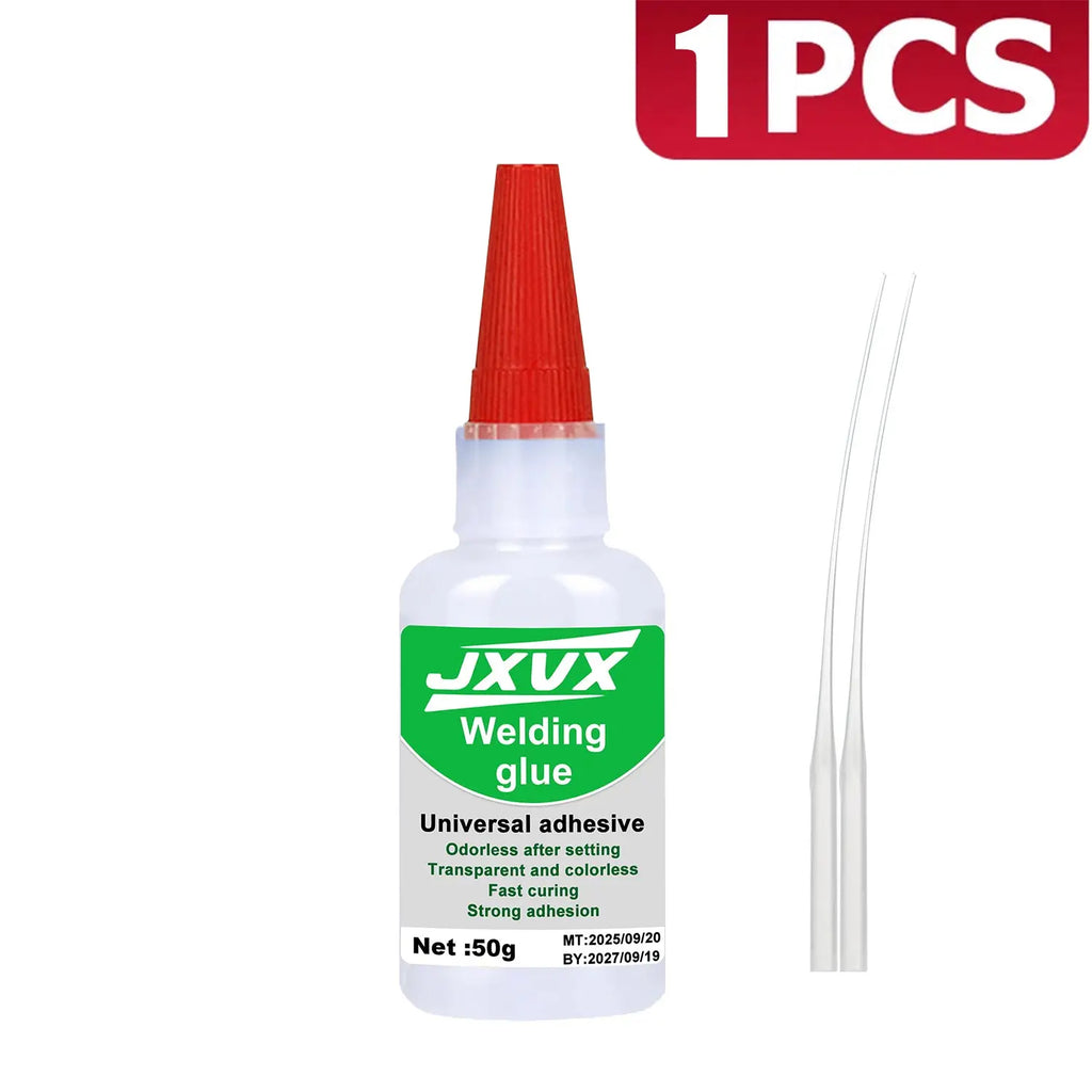 LOOLIFL 50g High Strength Oil-based Glue for Welding, Oil-based Super Glue, High Quality CA Glue - Universal Instant Adhesive for Resin Ceramics Metal Glass Wood, Complimentary Precision Dispenser.