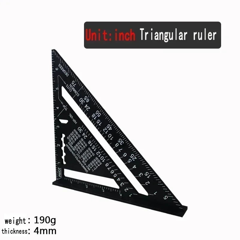 Triangle Ruler  Aluminum Alloy Angle Protractor Speed Metric Square Measuring Ruler For Building Framing Tools Gauges